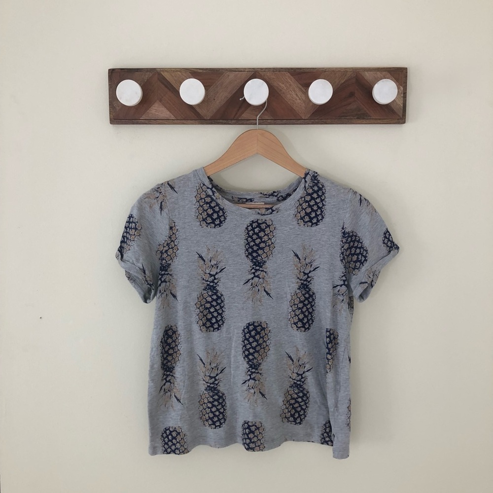 Anthropologie Postmark Pineapple Tee Sz S